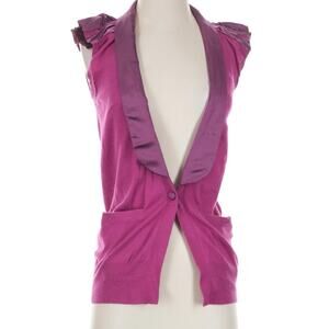 Sacai Cashmere Sweater Best Ruffle Collar Fushia Pink Sz 1 Small
